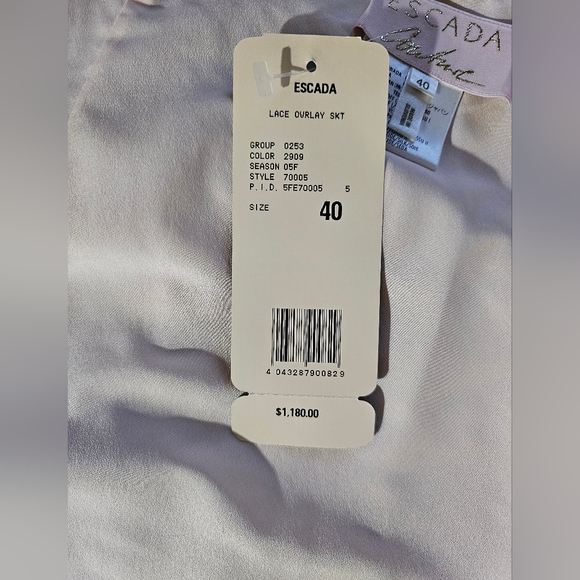 NWT Escada 2 piece Suit Black Lace Ribbon over Pink Sz 40/Medium - Picture 6 of 11